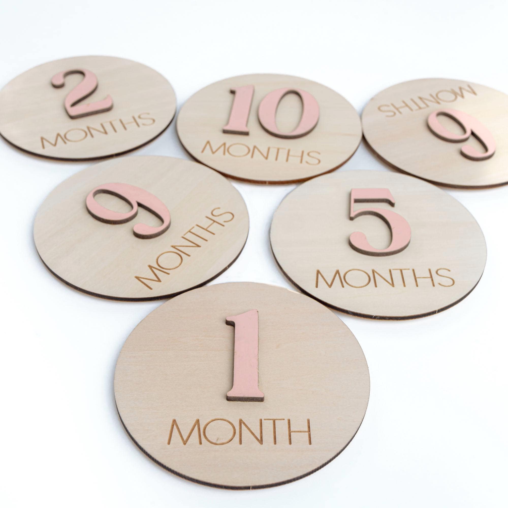 Monthly Milestone Baby Girl, 3D Milestone Discs Baby, Baby Milestone Wooden Discs With Color, Baby Shower Gift, Newborn Photo Prop,Baby Sign