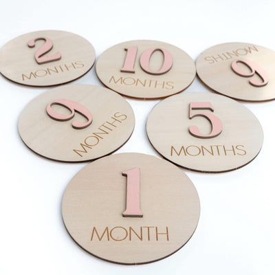 Monthly Milestone Baby Girl, 3D Milestone Discs Baby, Baby Milestone Wooden Discs With Color, Baby Shower Gift, Newborn Photo Prop,Baby Sign