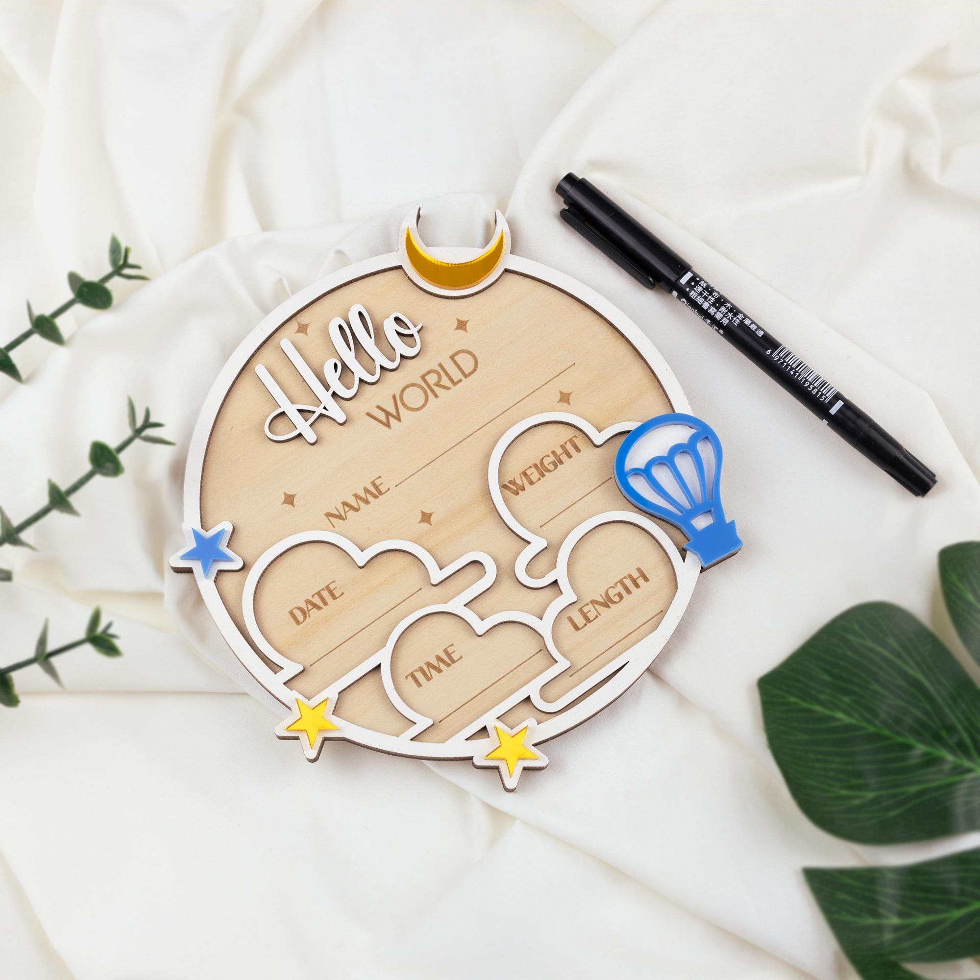 Hello World Sign, Wooden Birth Announcement Sign, Baby Announcement Sign,Hospital Sign,Hospital Birth Announcement,Baby Name Sign,Baby Stats