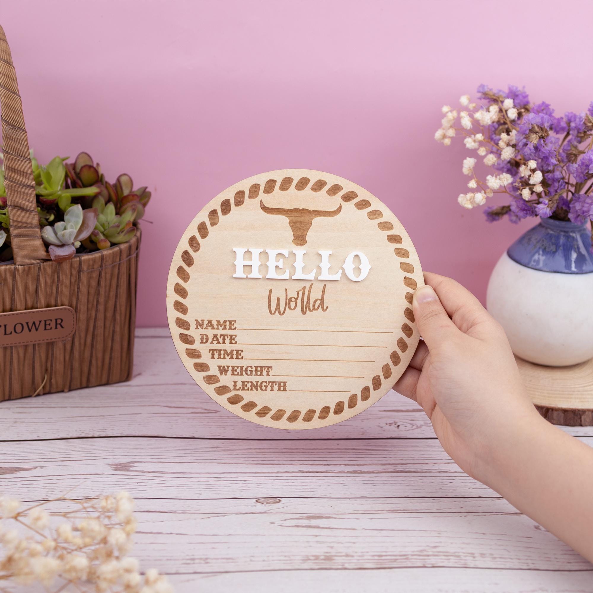 Baby Boy Announcement Sign, Baby Announcement Name Sign for Hospital, Name Plate Announcement, Newborn Sign for Boy, Newborn Gift, 3D Sign