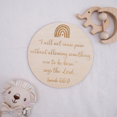 Rainbow Baby Nursery Sign, Christian Baby Shower Gift, Isaiah 66:9, Faith Gift For New Mom, Religious Gift For Mom Pregnant,Bible Verse Baby