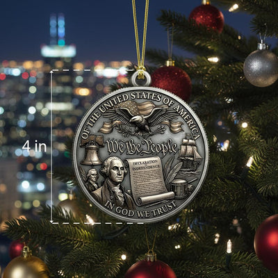 George Washington 250th Ornament, Semiquincentennial We The People Gift, 1776-2026 Declaration of Independence, US History Decor