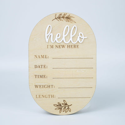 I'm New Here Sign, Birth Announcement Sign, Baby Announcement Sign, Baby Name Sign, Hospital Newborn Signs, Baby Photo Prop, Nursery Decor