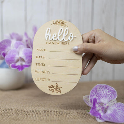 I'm New Here Sign, Birth Announcement Sign, Baby Announcement Sign, Baby Name Sign, Hospital Newborn Signs, Baby Photo Prop, Nursery Decor
