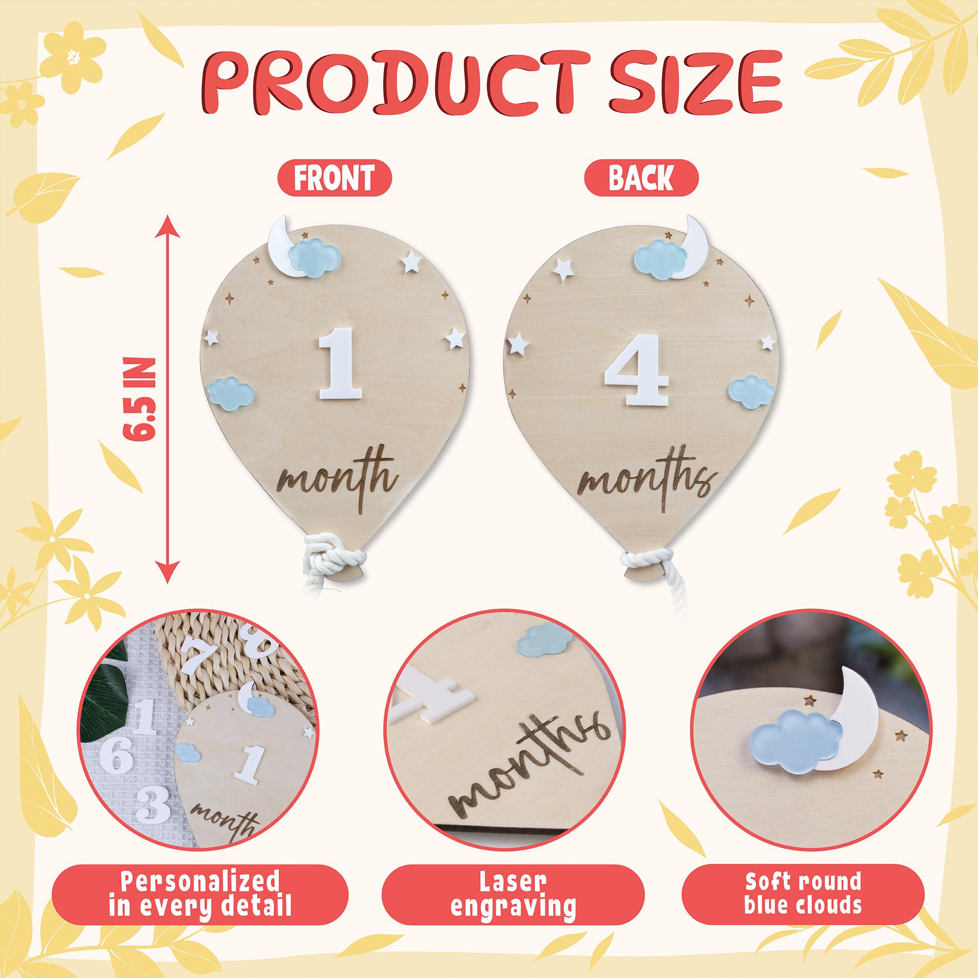 3D Monthly Milestone Discs for Baby Photos, Monthly Baby Milestone Discs, Engraved Wood Monthly Milestone Markers, Personalized Baby Sign