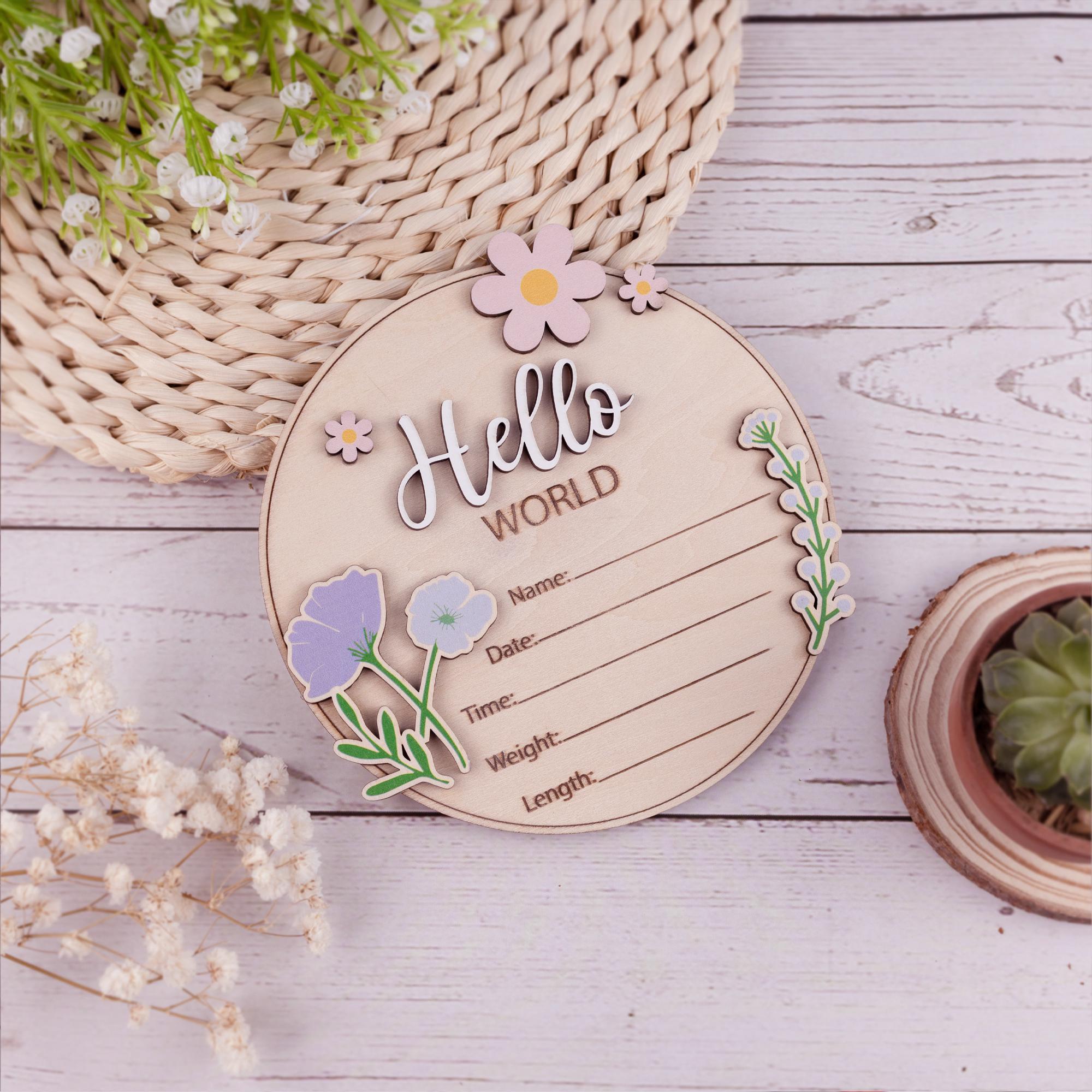 Birth Announcement Sign For Girl, Baby Announcement Name Sign For Hospital, Baby Announcement Sign, Coquette Daisy Newborn Gift,Newborn Sign
