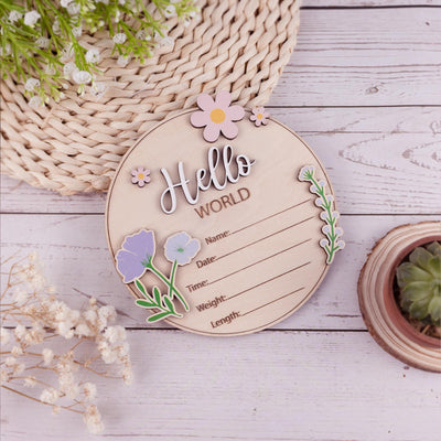 Birth Announcement Sign For Girl, Baby Announcement Name Sign For Hospital, Baby Announcement Sign, Coquette Daisy Newborn Gift,Newborn Sign