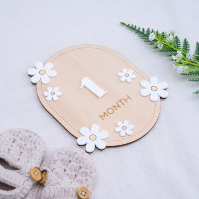 3D Daisy Milestone Cards, Interchangeable Milestone Set, Milestone Set For Photo Board, Boho Monthly Milestone Set, Floral Baby Milestone