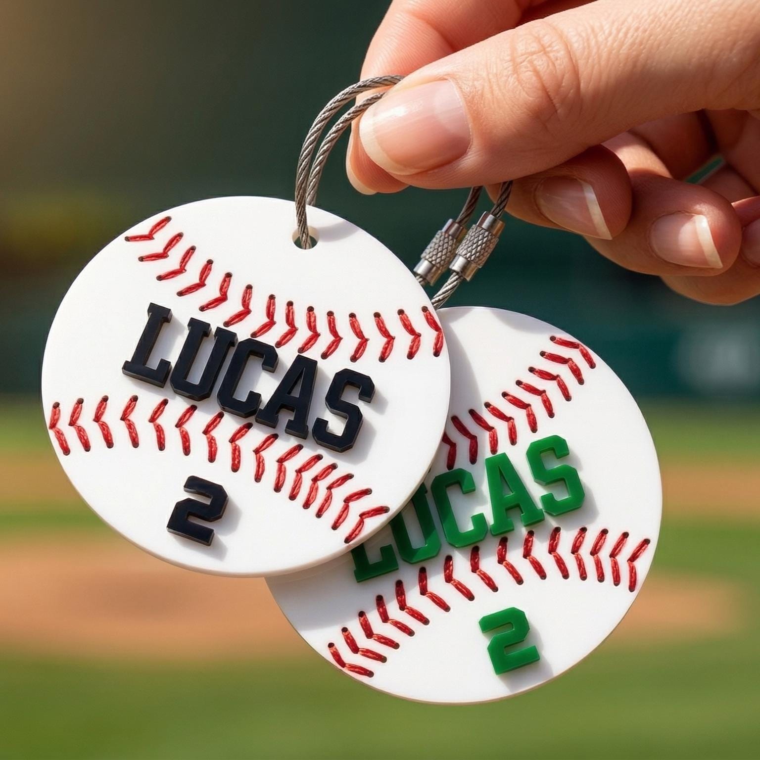 Personalized Baseball Keychain Custom Name and Number, Baseball Bag Tag, Acrylic Baseball Player Gift, Little League Gift