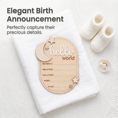 Hello World Baby Announcement Sign Hello World Sign Birth Stats Sign Custom Baby Name Sign Newborn Photo Prop Baby Shower Gift