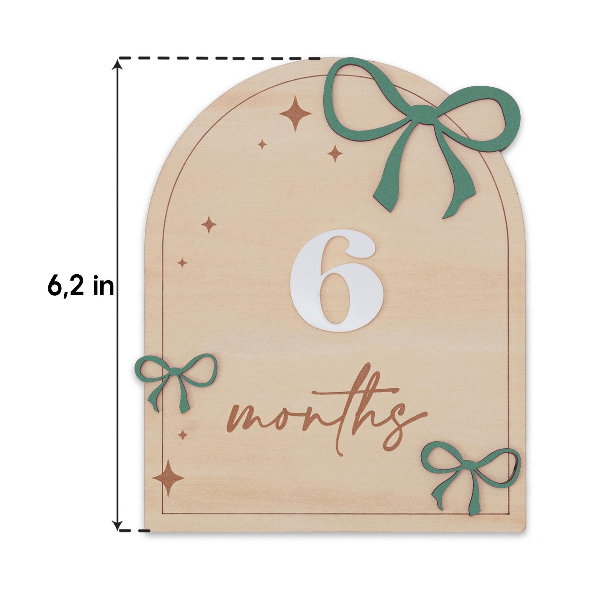 Wooden Baby Monthly Milestone Signs, 1–12 Month Photo Prop Set