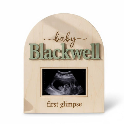 Baby Announcement Sign, Personalized Wooden Ultrasound Photo Pregnancy Reveal Sign, Custom Baby Name Nursery Decor