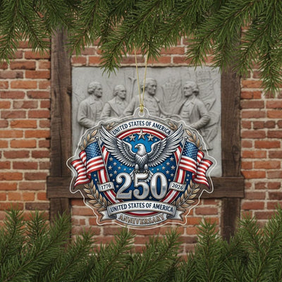 USA 250th Anniversary Ornament, Semiquincentennial Eagle Emblem Gift, 1776-2026 Patriotic Acrylic Decor, America 250 Years Keepsake