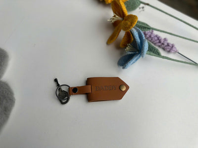 Custom Photo Leather Keychain With Hidden Picture Inside, Meaningful Gift For Dad Mom