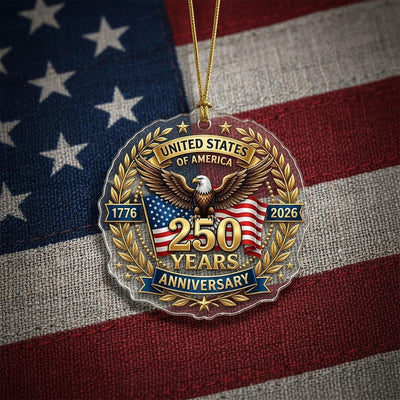 US Semiquincentennial Ornament 2026, 250th Anniversary United States Gift, Patriotic Eagle Acrylic Keepsake, 1776-2026 America Decor