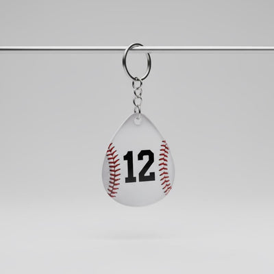 Personalized Baseball Number Keychain, Custom Jersey Number Baseball Keychain, Acrylic Baseball Bag Tag, Baseball Player Gift
