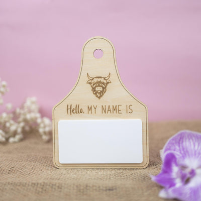 Highland Cow Baby Name Sign, Name Reveal Sign, Birth Announcement, Baby Birth Stats Sign, Baby Name Announcement, Name Announcement Sign
