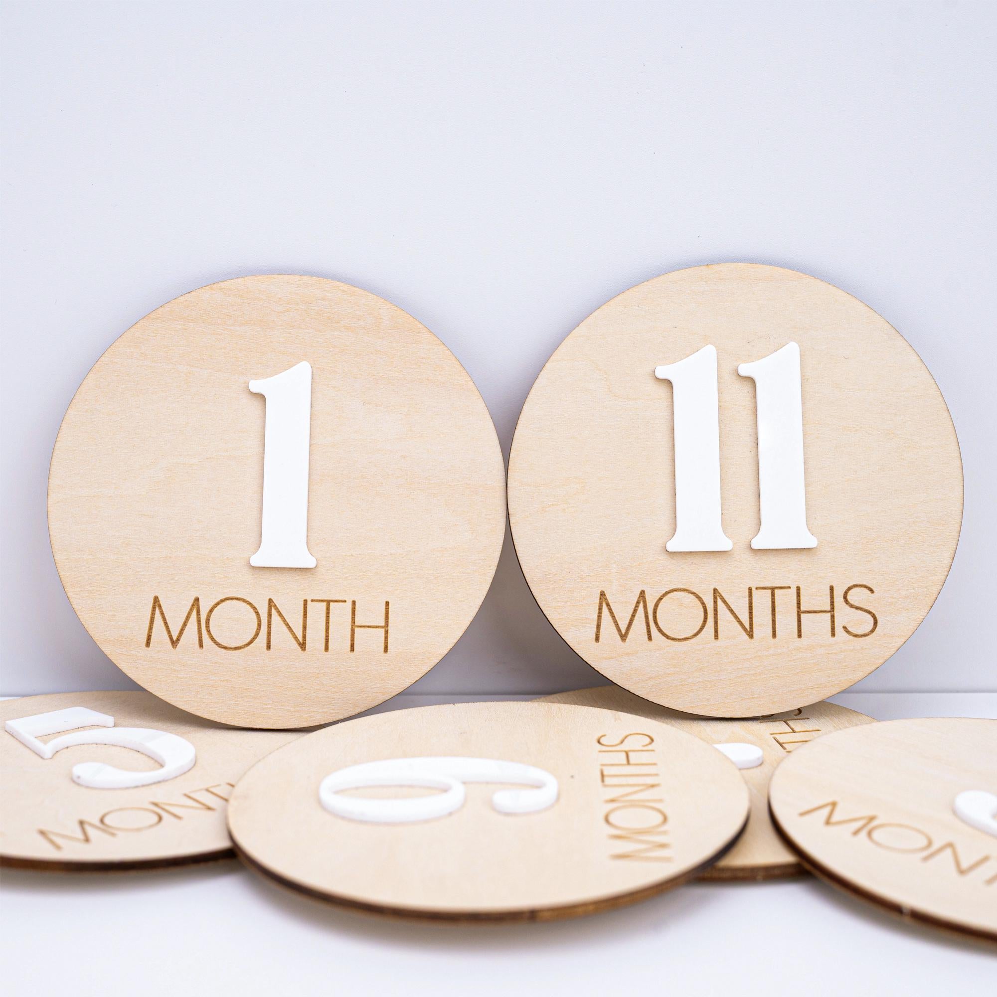Baby Monthly Milestone Discs, Monthly Milestone Cards Baby, 3D Wood Engraved Monthly Milestone Markers, Newborn Photo Props,Boho Baby Shower