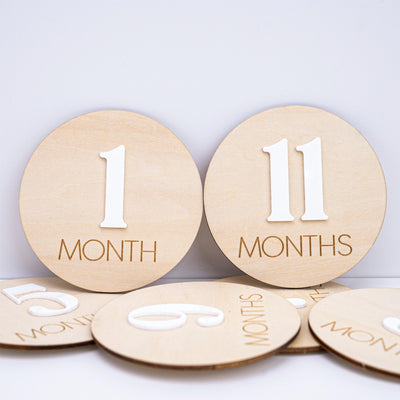 Baby Monthly Milestone Discs, Monthly Milestone Cards Baby, 3D Wood Engraved Monthly Milestone Markers, Newborn Photo Props,Boho Baby Shower