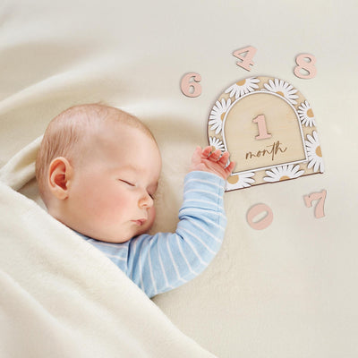 3D Baby Milestone Sign, Hello World Milestone Card, Boho Monthly Milestone, Engraved Wood Monthly Milestone Markers, Baby Girl Photo Props