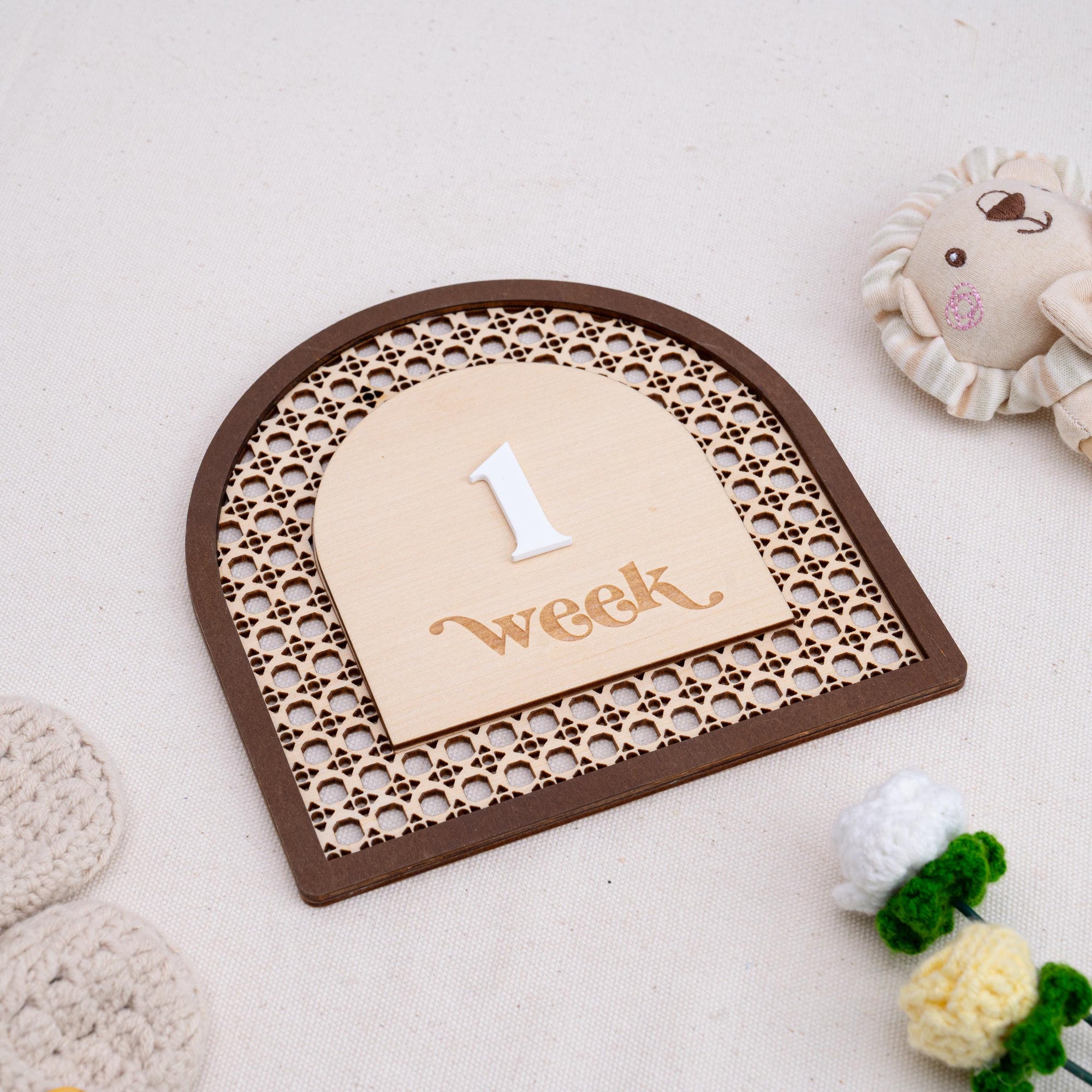 Rattan Milestone, Interchangeable Monthly Milestone, Arch Milestone Card, Boho Baby Milestone, Newborn Photo Prop, Baby Keepsake Gift