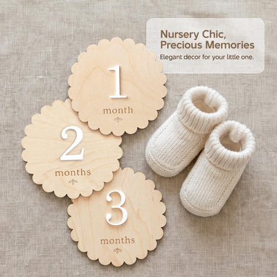 Baby Milestone Discs Wooden Monthly Milestone Sign Baby Month Markers Newborn Photo Prop First Year Baby Photo Props Baby Milestone Photo