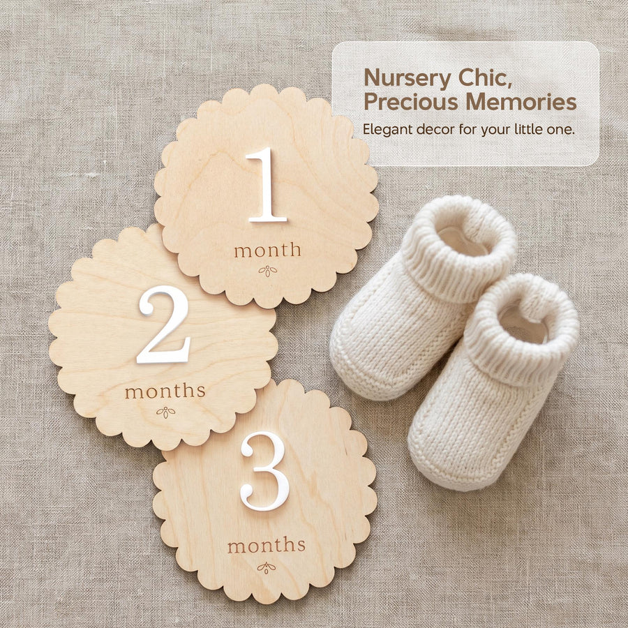 Baby Milestone Discs Wooden Monthly Milestone Sign Baby Month Markers Newborn Photo Prop First Year Baby Photo Props Baby Milestone Photo