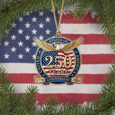 United States 250th Ornament, Semiquincentennial Eagle Emblem, 1776-2026 Patriotic Anniversary Gift, USA 250 Years Decor
