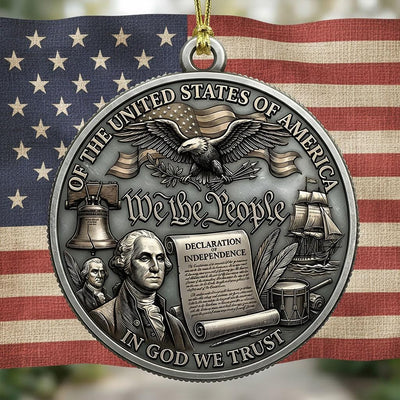 George Washington 250th Ornament, Semiquincentennial We The People Gift, 1776-2026 Declaration of Independence, US History Decor