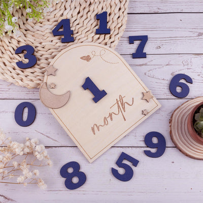 Baby Milestone Sign, Wooden Interchangeable Milestone Card, Baby Monthly Milestone Marker, Gift For Newborn, Baby Shower Gift, Nursery Decor
