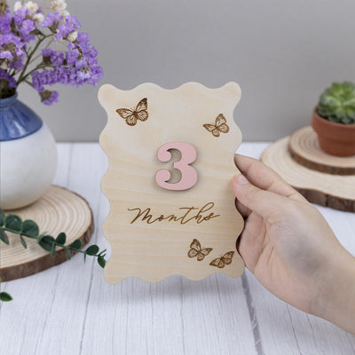 Personalized Monthly Milestones, Wooden Milestone Card, Custom Baby Shower Gift for Girls, Baby Name Sign for Hospital, Gift for Newborn
