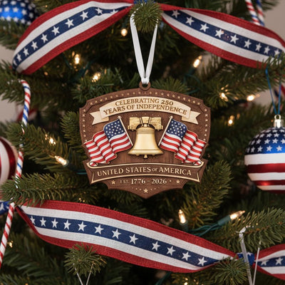 USA 250th Ornament, Semiquincentennial Gift, 1776-2026 Liberty Bell Acrylic Keepsake, Patriotic United States Decor