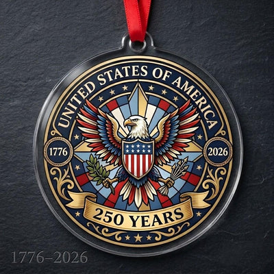 United States 250th Ornament, Great Seal Eagle Emblem, 1776-2026 Patriotic Anniversary Gift, USA 250 Years Decor, America Birthday