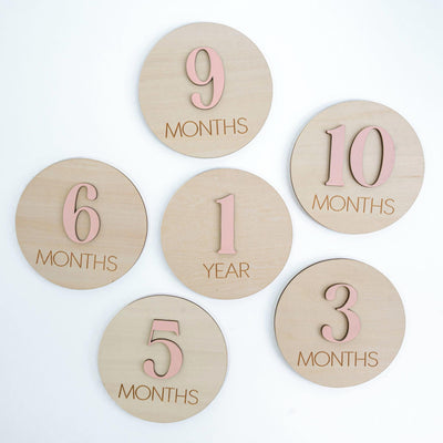 Monthly Milestone Baby Girl, 3D Milestone Discs Baby, Baby Milestone Wooden Discs With Color, Baby Shower Gift, Newborn Photo Prop,Baby Sign