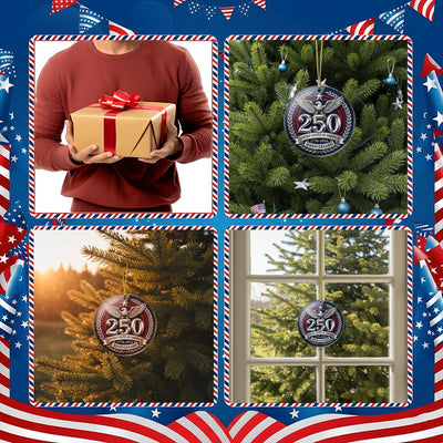 United States 250th Anniversary Ornament, 2026 Semiquincentennial Silver Medal, 1776-2026 Patriotic Eagle Gift, USA Keepsake Decor