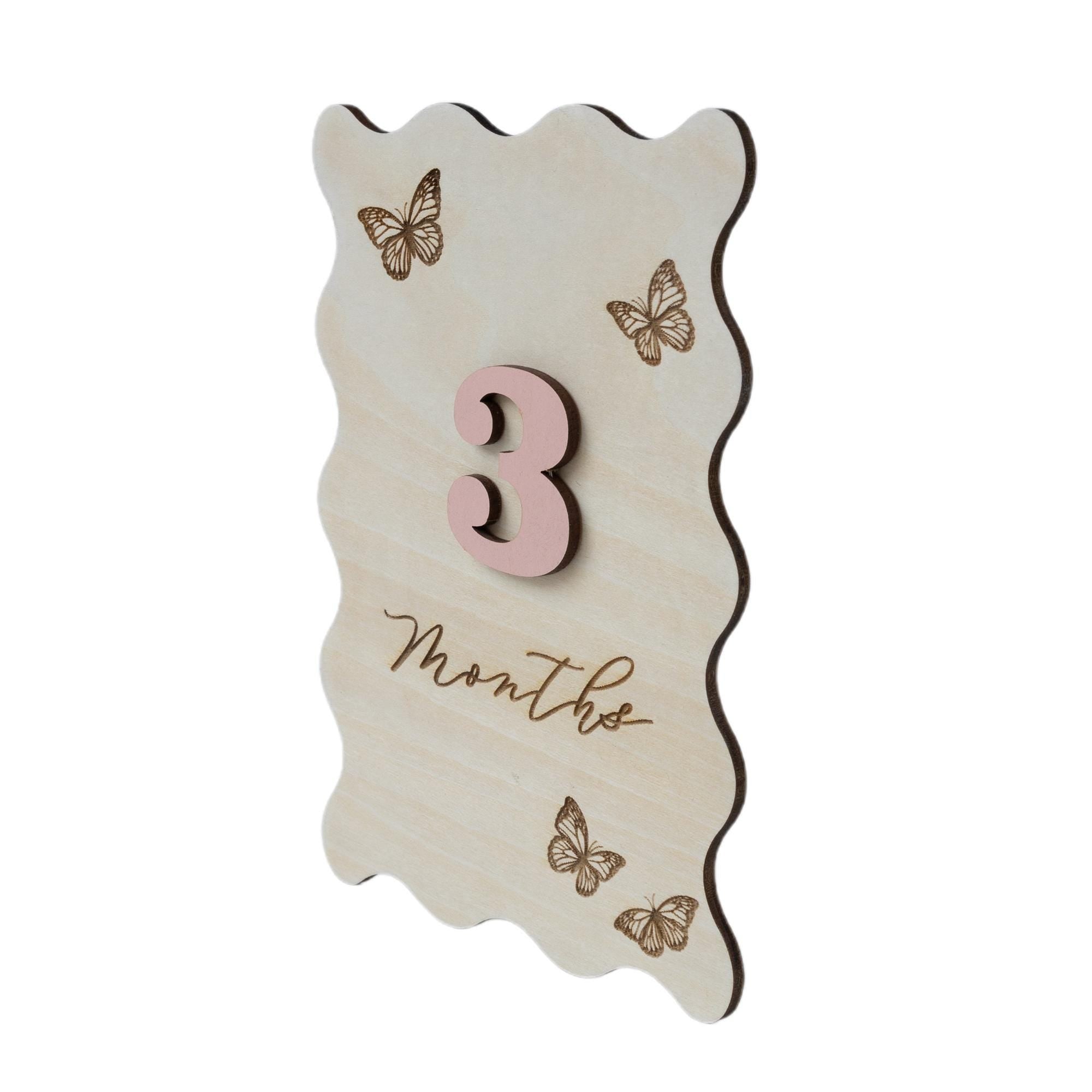 Personalized Monthly Milestones, Wooden Milestone Card, Custom Baby Shower Gift for Girls, Baby Name Sign for Hospital, Gift for Newborn