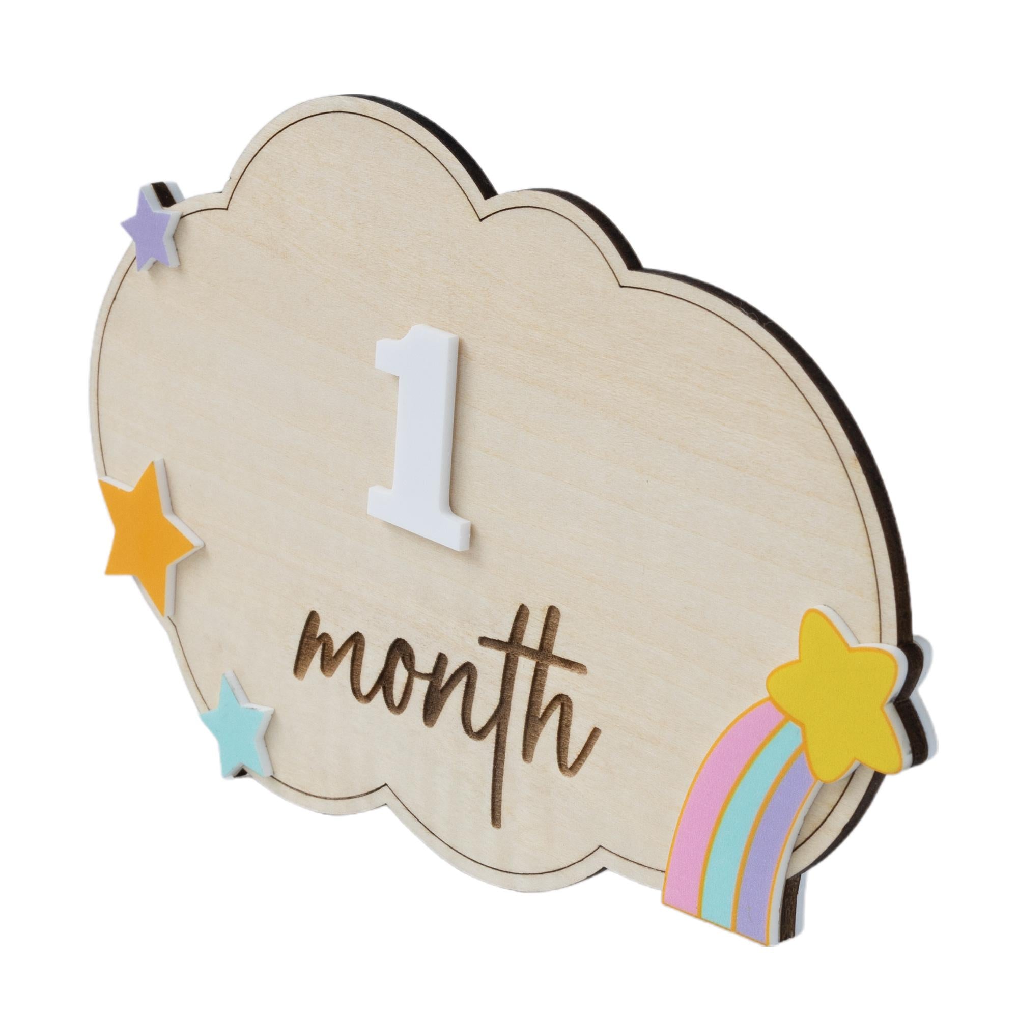 Personalized Baby Milestone Sign, Interchangeable Milestone Cards, Baby Monthly Milestone Marker, Wooden Baby Photo Prop, Baby Shower Gift