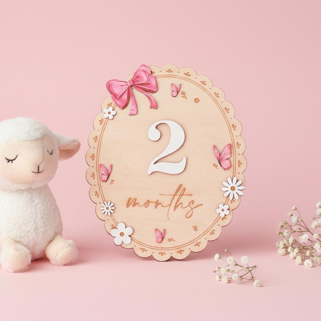 Baby Monthly Milestone Sign Double Sided Month Months Disc 1-12 Months Baby Photo Prop First Year Milestone Newborn Prop