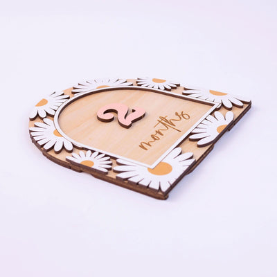 3D Baby Milestone Sign, Hello World Milestone Card, Boho Monthly Milestone, Engraved Wood Monthly Milestone Markers, Baby Girl Photo Props
