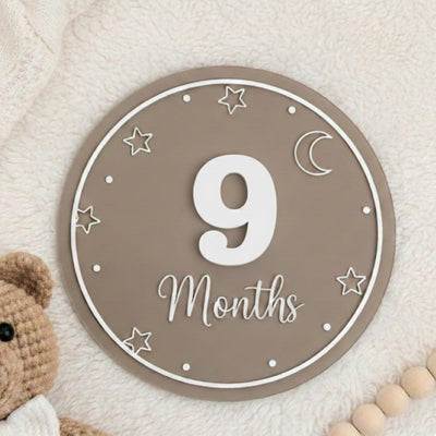Acrylic Baby Monthly Milestone Sign with Numbers, Newborn Photo Prop