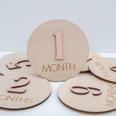 Monthly Milestone Baby Girl, 3D Milestone Discs Baby, Baby Milestone Wooden Discs With Color, Baby Shower Gift, Newborn Photo Prop,Baby Sign