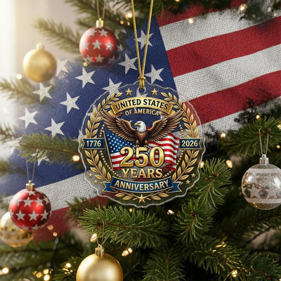 US Semiquincentennial Ornament 2026, 250th Anniversary United States Gift, Patriotic Eagle Acrylic Keepsake, 1776-2026 America Decor