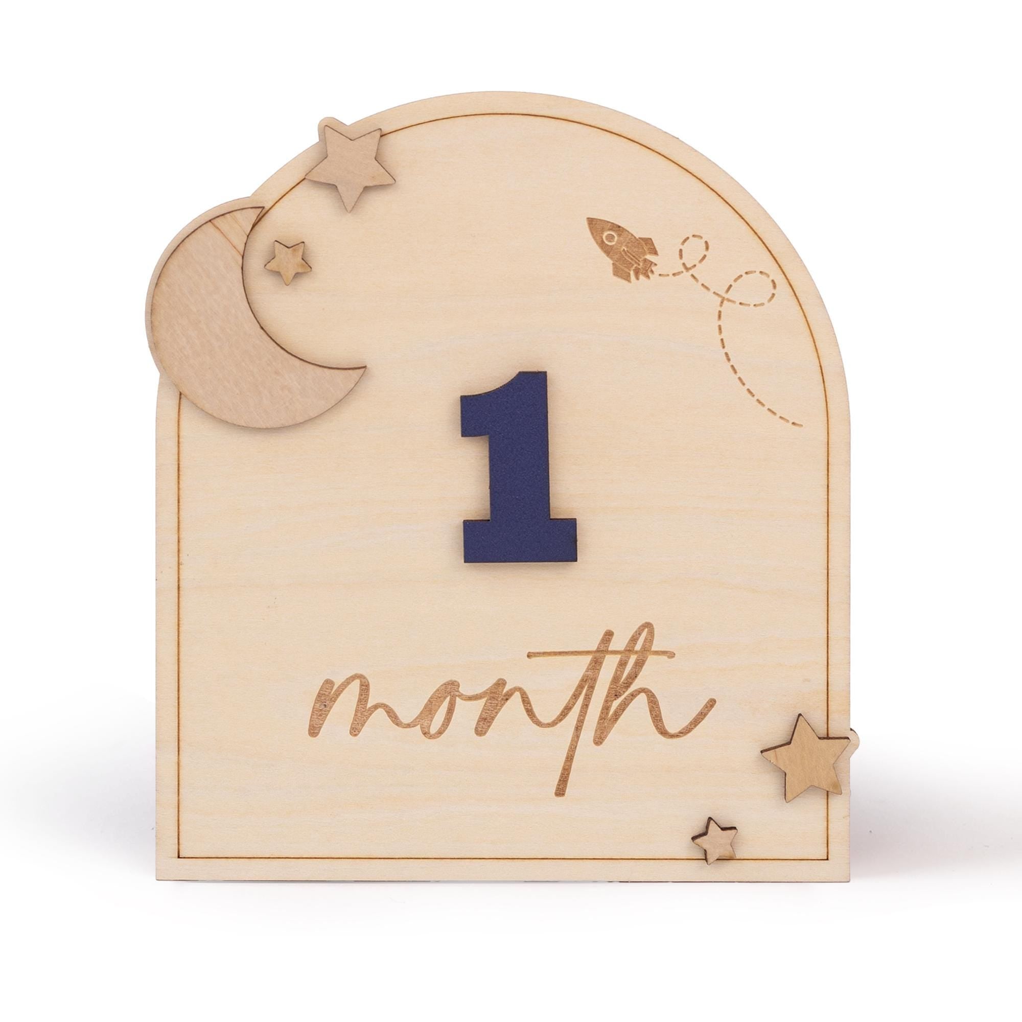 Baby Milestone Sign, Wooden Interchangeable Milestone Card, Baby Monthly Milestone Marker, Gift For Newborn, Baby Shower Gift, Nursery Decor