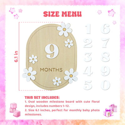 3D Daisy Milestone Cards, Interchangeable Milestone Set, Milestone Set For Photo Board, Boho Monthly Milestone Set, Floral Baby Milestone