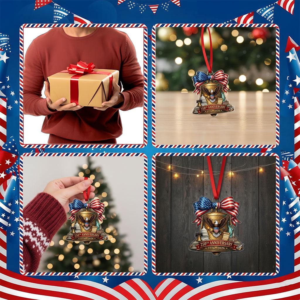 Semiquincentennial Gift 2026 USA 250th Anniversary Acrylic Ornament Liberty Bell Patriotic Decor Eagle History Souvenir