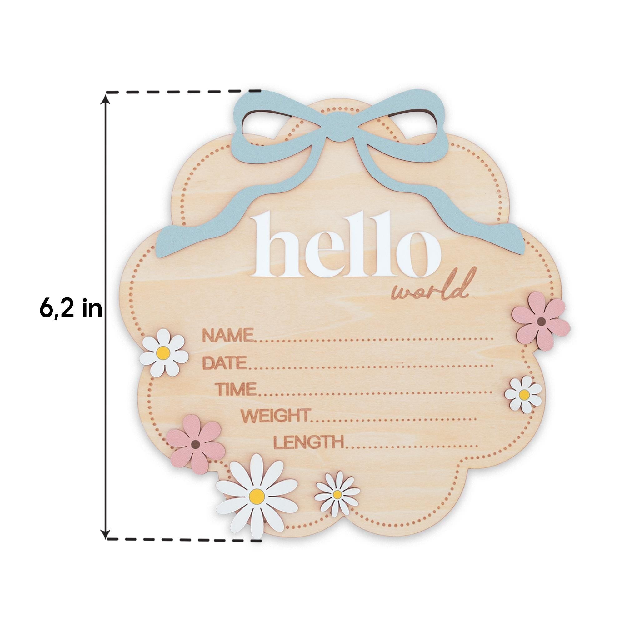Personalized Wooden Birth Announcement Sign for Newborn Boy Photo