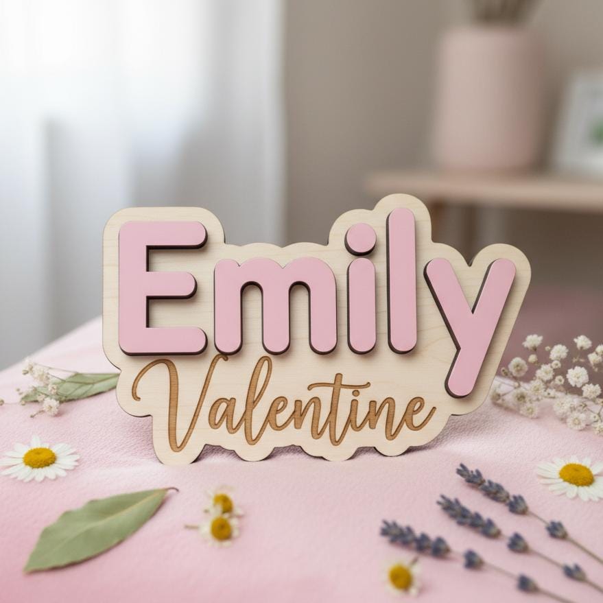 Custom Baby Name Sign, Personalized Baby Name Sign, Custom Baby Name Plaque, Nursery Name Sign, Baby Girl Room Decor, Newborn Name Sign