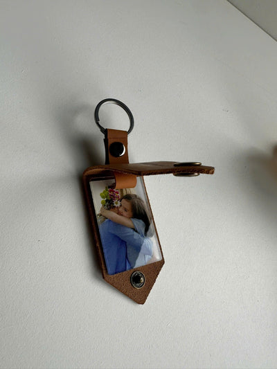 Personalized Hidden Photo Keyring, Leather Picture Gift