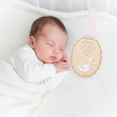 Please Do Not Touch or Kiss Baby Sign, Wooden Stroller Tag