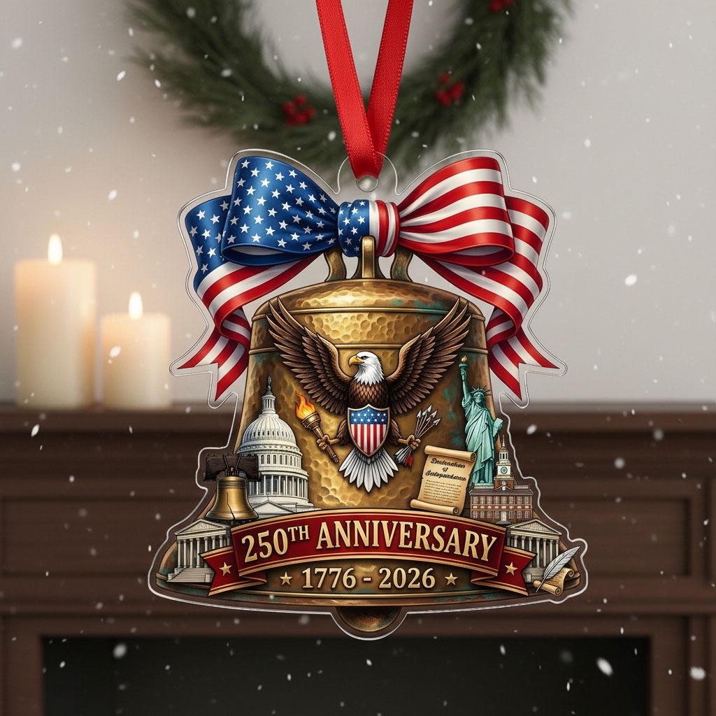 Semiquincentennial Gift 2026 USA 250th Anniversary Acrylic Ornament Liberty Bell Patriotic Decor Eagle History Souvenir
